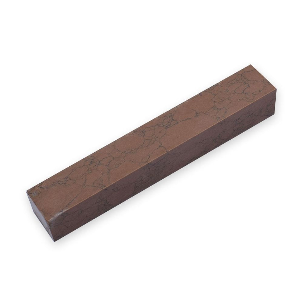 Pen blank - Steinlux - 130x18x18 mm - Braun mit Linie - Pfeifenecke